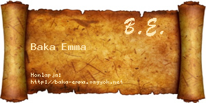 Baka Emma névjegykártya